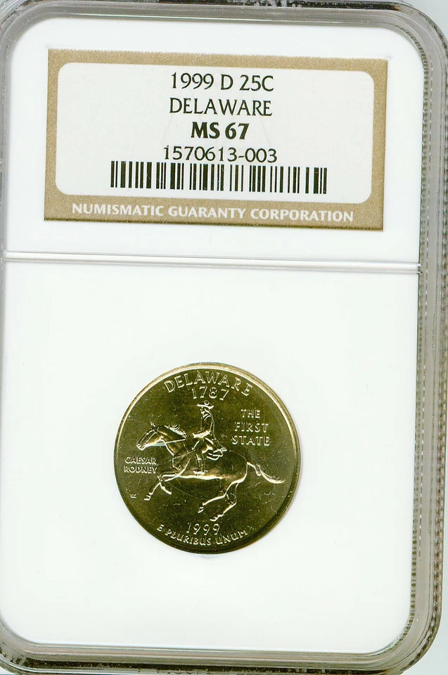 1999-D Delaware State Quarter NGC MS67 free Shipping #613-003 - Image 1 of 1