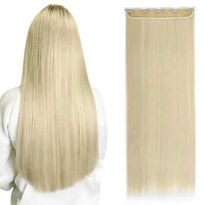 Clip in Extensions Haarverlängerung Haarteil hitzebeständig wie Echthaar Glat... - Bild 1 von 4