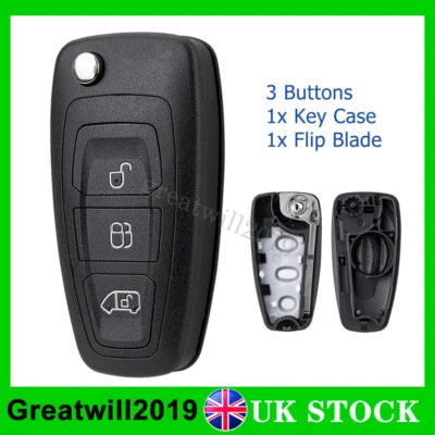For Ford Transit Custom MK8 Flip Blade Key Fob Remote Repair Case Shell 3 Button