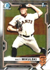 2021 BOWMAN DRAFT 1ST BASE CHROME BDC179 MATT MIKULSKI SAN FRANCISCO GIANTS - Imagen 1 de 2