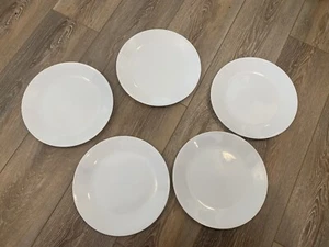Set of 5 Dinner Plates 10.25" Winter Frost White Corelle EUC - Picture 1 of 5