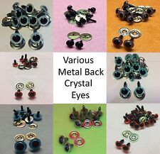 Various CRYSTAL EYES with METAL BACKS for Teddy Bear Making Soft Toy Doll EN71