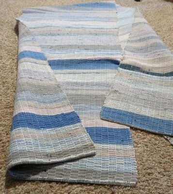 Alfombra de trapo vintage hecha a mano de 11 pies para granja de campo corredor excelente multicolor Foto 1 de 4