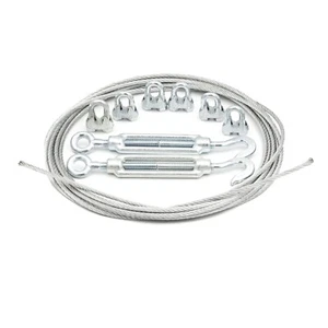 Alfa Logistik Drahtseil Set - Stahlseil mit 6x Seilklemmen und 2x Spannschloss - Bild 1 von 6