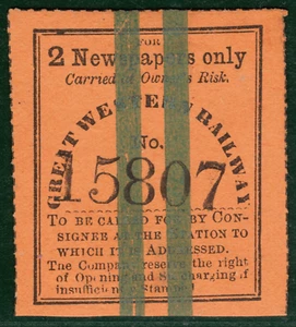 GB GWR RAILWAY 2 Newspaper Stamp GREAT WESTERN Mint MNG {samwells}YOW92 - Picture 1 of 6