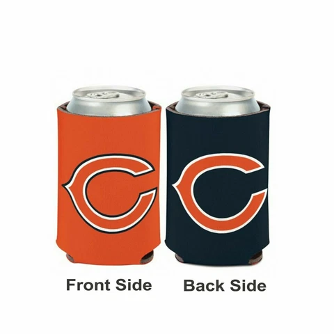 Licensed Football 2 Sided 12 oz Chicago Bears Can Cooler Collapsible Koozie Cover