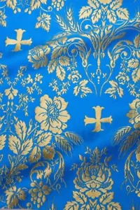 Christian Church Liturgical Brocade High Quality Jacquard Fabric for Vestments - Picture 1 of 8