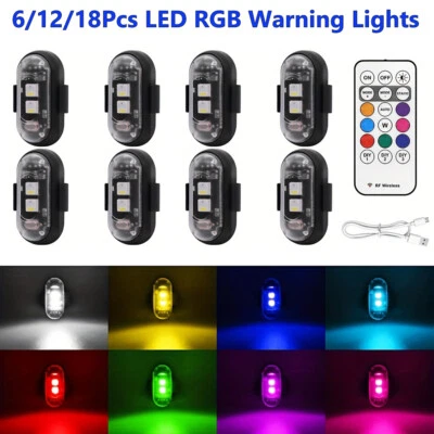 RGB LED Strobe Light Wireless Remote Control For Car Bike Motorcycle Flash Lamps - Image 1 of 4