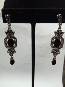 Victorian Style Earrings Set In Sterling Silver. - Bild 1 von 4
