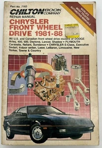 Manual de reparación de CHILTON'S, #7163, MODELOS DE TRACCIÓN DELANTERA CHRYSLER 1981-1988 - Imagen 1 de 5