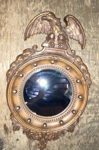 VINTAGE 1940S SYRACUSE ORNAMENTAL SYROCO WOOD FEDERAL EAGLE MIRROR 13in By 8in Cover