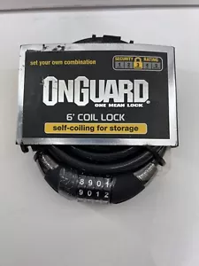 OnGuard Combination Cable Bike Lock 6' x 12mm Diameter Coiled Cable & Bike Mount - Picture 1 of 5