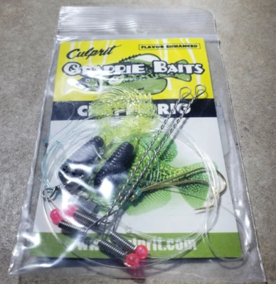 Culprit Crappie Rig 2 крючка с приманкой черный grub приманки - рыболовная приманка - Изображение 1 из 4