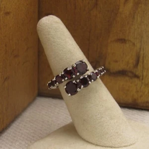 Anillo ajustable granate graduado de plata esterlina - Imagen 1 de 5