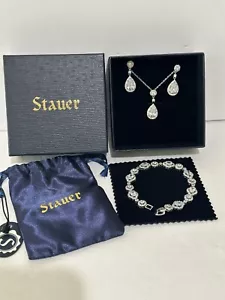 Stauer 925 ITALIA DIAMONDAURA BRILLO COLLAR PENDIENTES Y PULSERA IMPRESIONANTE PROM - Imagen 1 de 19
