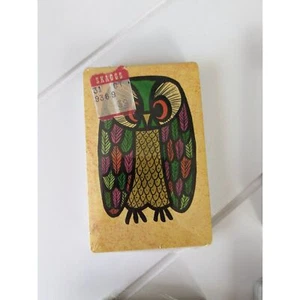 Vintage, Sealed Deck of Playing Cards - Retro Groovy MCM Owl - Trump Brand - Bild 1 von 2