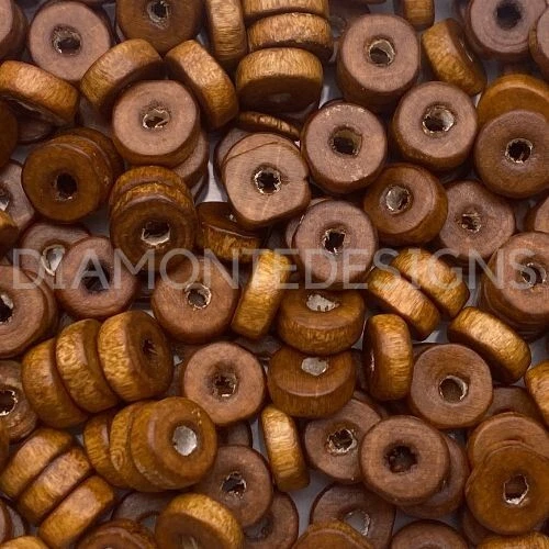 200 Pcs -  8mm Brown Wooden Rondelle Bead Spacer Beads Jewellery Craft J10 - Image 1 of 1