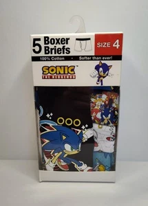 Sonic The Hedgehog - Handcraft Boys Boxer Briefs - 5 Pack - Size 4 Open Box - Picture 1 of 5