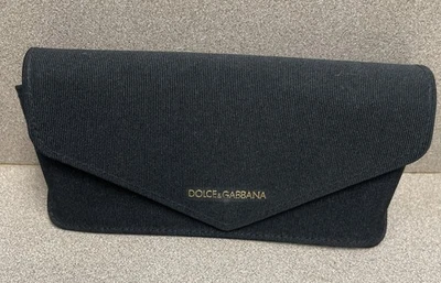 Estuche para gafas de sol/ojos Dolce & Gabbana negro suave pana forro de terciopelo almacenamiento Foto 1 de 4