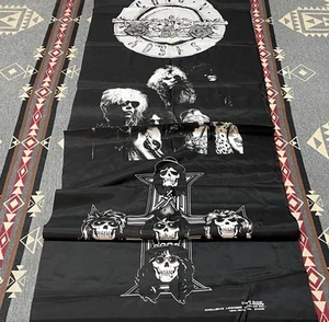 vintage GUNS N ROSES Tapestry Banner GNR 1988 metal band 80s T33 - Picture 1 of 6