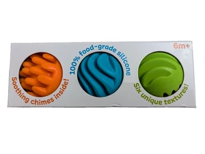 Rodillos sensoriales Fat Brain Toys con campanas silicona libre de BPA 6 texturas 6m-5 años - Imagen 1 de 6