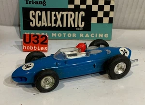 SLOT CAR SCX TRIANG SCALEXTRIC  MM/C62 FERRARI 156 #34 F1 AZUL MADE IN FRANCE - Picture 1 of 8