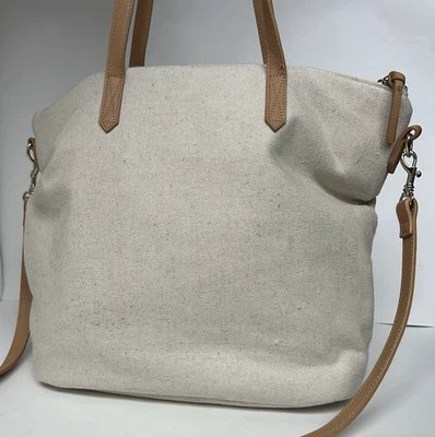 Old Navy One Size Beige Tote bag 85% Cotton 13% Linen 2% Viscose - Image 1 of 4