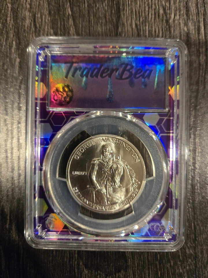 1982-D 50C  WASHINGTON SILVER HALF DOLLAR COMMEMORATIVE PCGS MS68 - Image 1 of 2