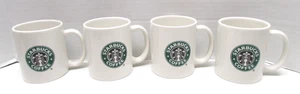 Lot of 4 Starbucks Coffee Mug 2004 Double Mermaid Logo White Green Black - Picture 1 of 6