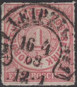 NDP Mi.-Nr 4 o Hufeisenstempel Leipzig 16 4 68 - Bild 1 von 1