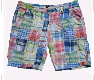 Pantalones Cortos Arizona De Colección Y2K 00s Madris A Cuadros Bermudas 30x9 Coloridos Playa Tiro Bajo Foto 1 de 4