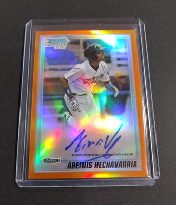 2010 BOWMAN CHROME ADEINIS HECHAVARRIA (ORANGE AUTO REFRACTOR #18/25 ) #BCP198 - Image 1 of 2