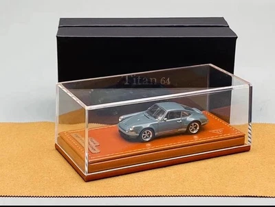 Modelo de coche Porsche Singer 911 (964) cupé gris TM001B maquillaje raro Titan 1:64 Foto 1 de 2
