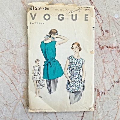 Vogue 8155, 50s Apron, Sz Medium 14-16, FF, Vintage Sewing Pattern - Image 1 of 2