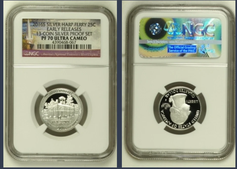 2016 S Silver HARPERS FERRY 25C NGC PF 70 Ultra Cameo Early Release U.S. Coin - Image 1 of 1