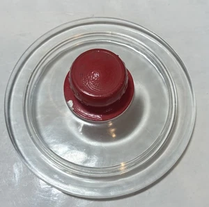 Vintage Tom's Toasted Nuts Clear Glass Jar Lid Red Handle Collectible LID ONLY - Picture 1 of 10