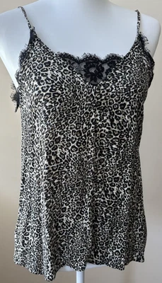 Women's Babydoll Y2K Leopard Print Lace Trimmed Cami Top Small Mob Wife Coquette - Image 1 of 4