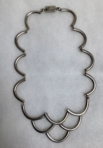 Vintage Mexiko 925 Sterlingsilber Halbkreis Latz Halskette signiert 15" - Bild 1 von 9