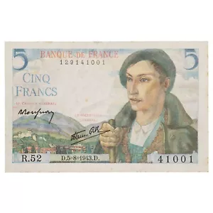 France - billet 5 francs Berger - 5 août 1943 - SPL - F.05.03 - billet français - Picture 1 of 2