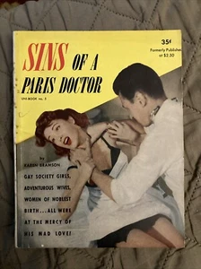 Sleaze gga digest Vintage Pb,  Sins Paris Doctor by Bramson, Uni-Book 5, 1951 VG - Bild 1 von 6