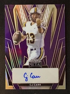 2024 Leaf Metal CJ Carr Purple Prismatic /8 Auto Notre Dame Fighting Irish - Picture 1 of 2