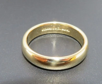 正品 AU 0.750 18K YG TIFFANY & CO. BAND RING 尺寸 7.25 4.58 毫米 6.69 克(AI-2340) — 第 1/4 张图片