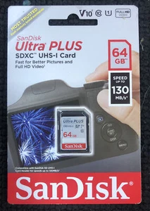 Sandisk 64GB Ultra Plus SDXC UHS-I Card 619659174989 - Picture 1 of 1