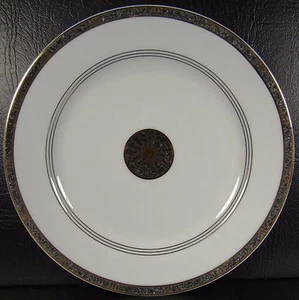 Bernardaud Limoges Aninea Anthrazit Akzent Salatteller Schiefer Grau Gold - Bild 1 von 7