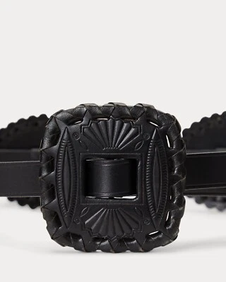 Cinturón ajustado de cuero para mujer Polo Ralph Lauren nuestro cinturón de inspiración occidental talla mediana Foto 1 de 4