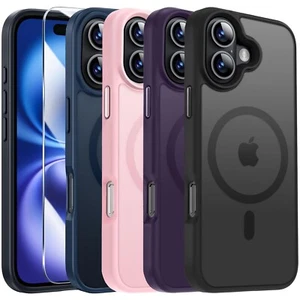 Funda Mag Safe Esmerilada para iPhone 16 Pro Max 16 Plus 16 + Protector de Pantalla - Imagen 1 de 45