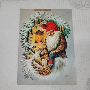 Vintage Postkarte Weihnachtswichtel schwedisch finnisch Lars Carlson verschickt Finnland - Bild 1 von 4