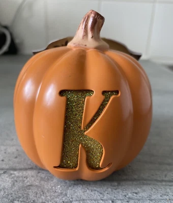 SAINSBURYS Small Light Up Pumpkin - Letter K - 8.5cm - New with tag