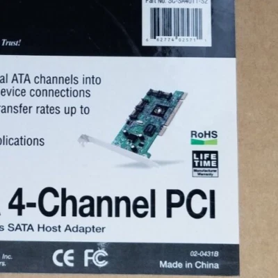 SIIG Serial ATA 4-Channel PCI PIC-bus SATA Host Adapter SC-SA4011-S2 - Image 1 of 4