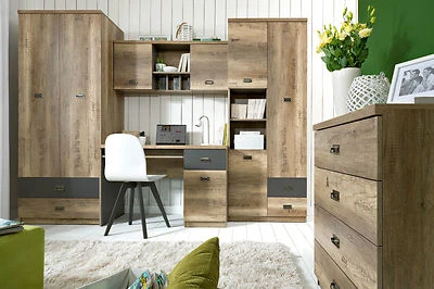 AWSOME CHILDREN, TEENS BEDROOM FURNITURE SET MALCOLM, STRONG AND SOLID, 4 PIECES - Image 1 of 4